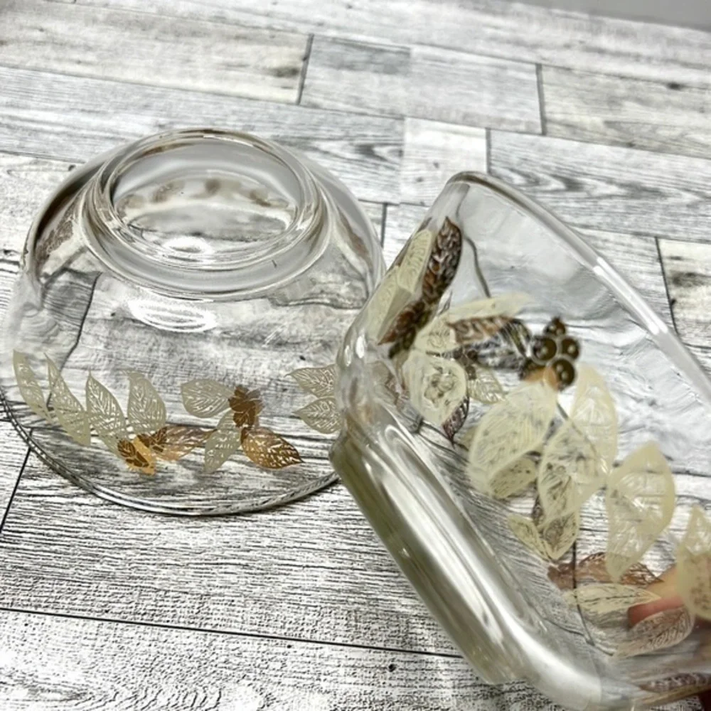 Vintage Mid Century Gold Leaf Bowl Set of 3